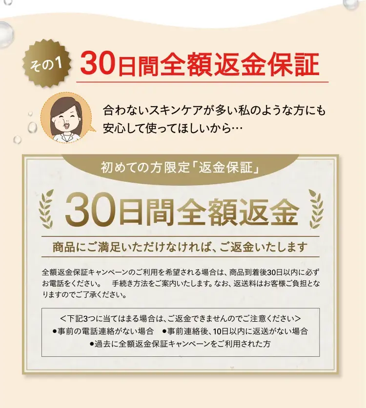 その1 30日間全額返金保証